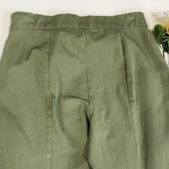 Everlane The Side-Zip Stretch‎ Ponte Crop Cotton Pants In Green Size 2 - Picture 9 of 12